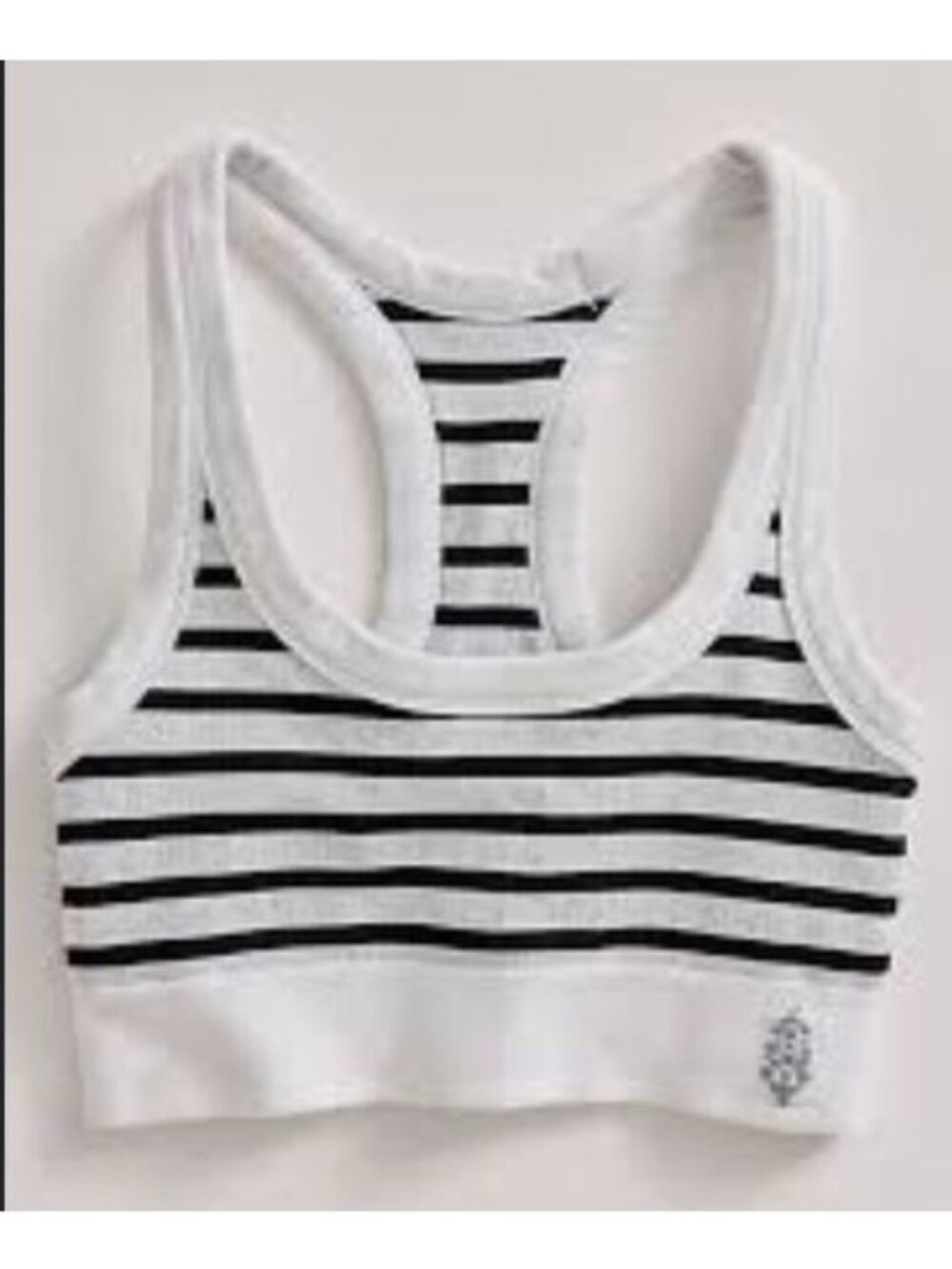 Free People FP Movement Go To Striped Sports Bra Black White M/L NWT